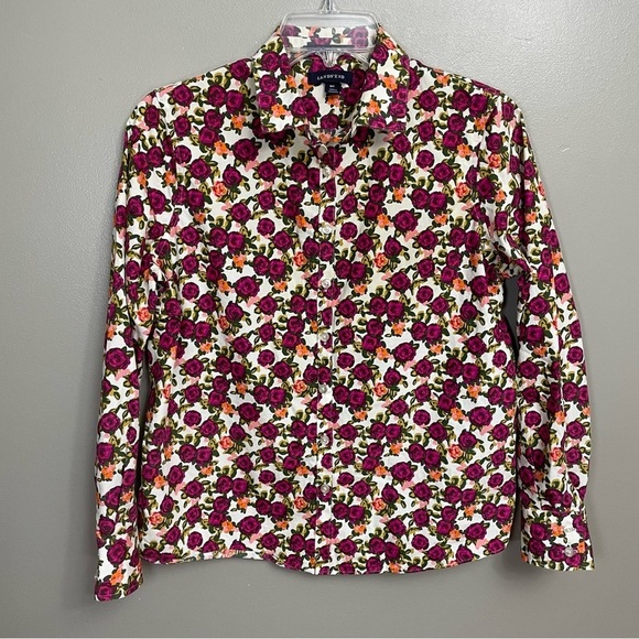 Lands' End Tops - Lands’ End women’s size 8 Petite Floral supima cotton pink